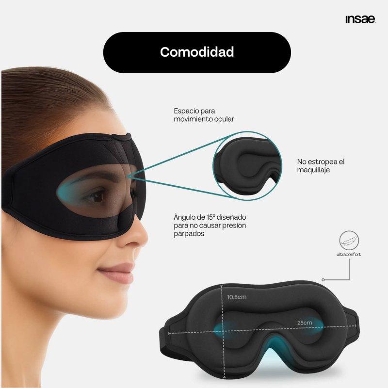 Insae, Antifaz para Dormir 3D