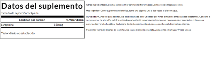 L-Arginina Swanson para mejorar la circulación y la salud cardiovascular.