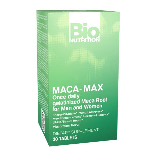 Bio Nutrition, Maca Max Gelatinizada (30 Tabletas)