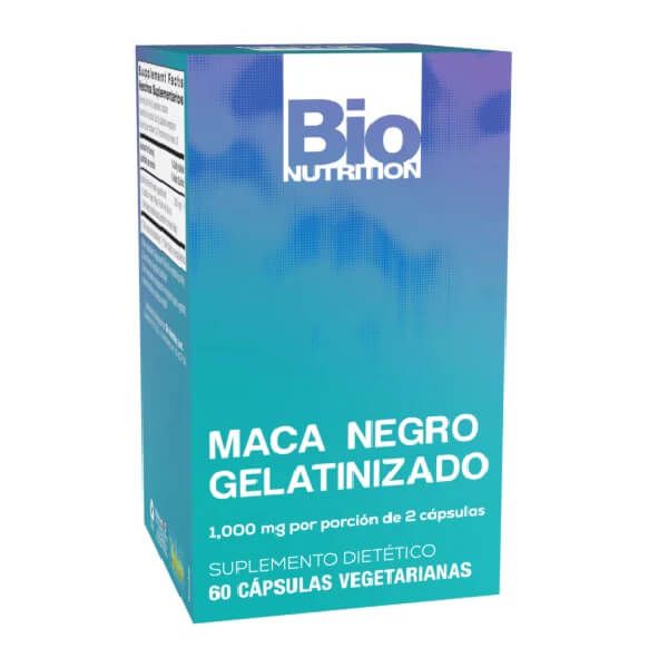 Bio Nutrition, Maca Negra Gelatinizada 1,000 mg (60 cápsulas)