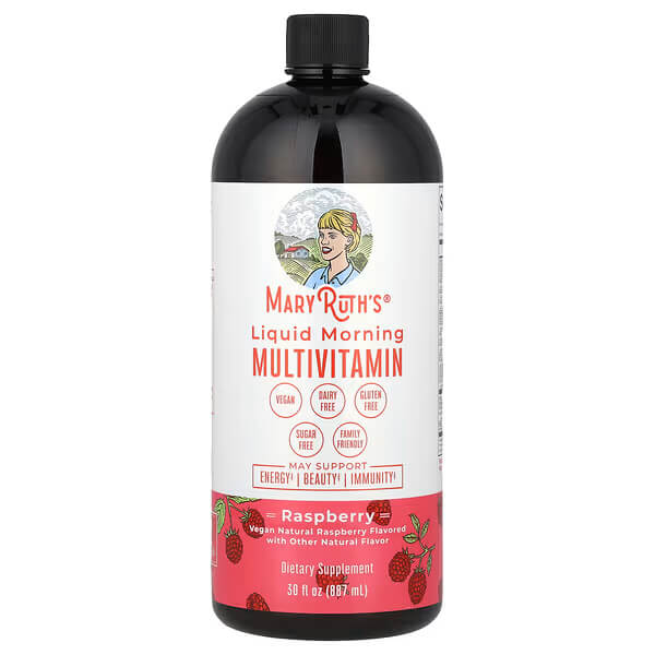 Mary Ruth's, Multivitamínico Matutino Sabor Frambuesa (30 oz/887 ml)