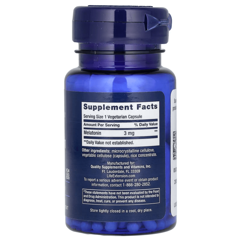 Life Extension, Melatonina 3 mg (60 cápsulas)
