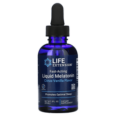 Life Extension, Melatonina Líquida de Acción Rápida Sabor Cítricos y Vainilla (2 fl oz/59 ml)