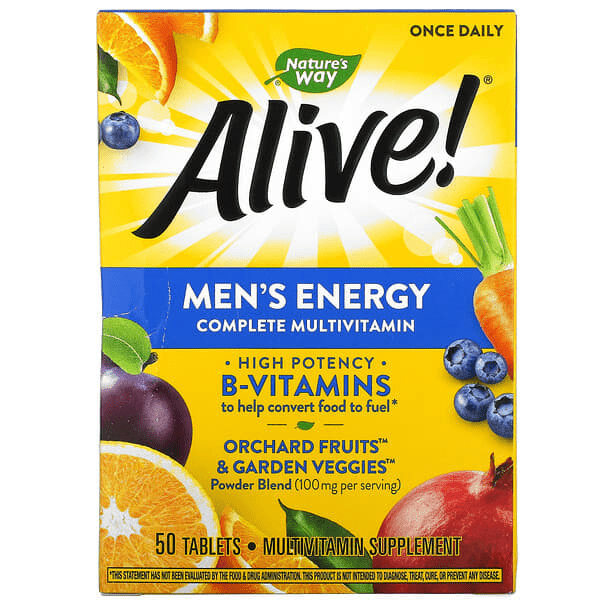 Alive!® Multivitamínico Energía Para Hombres – 50 Tabletas Nature’s Way