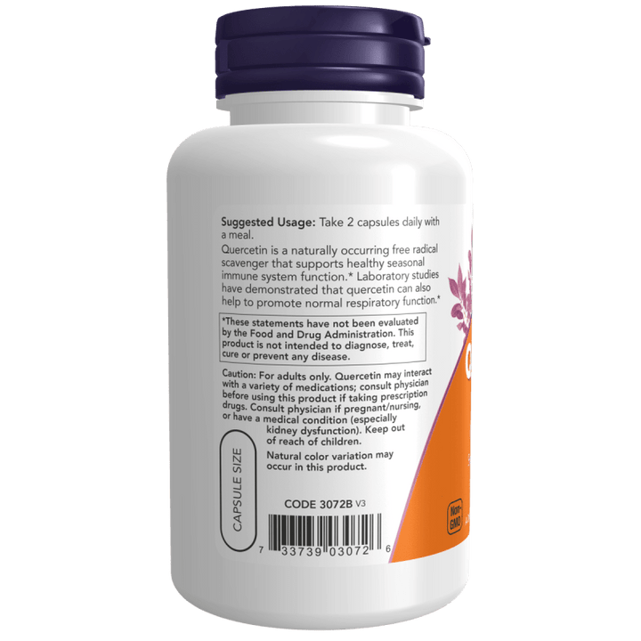 Suplemento antioxidante natural de quercetina para la salud respiratoria.