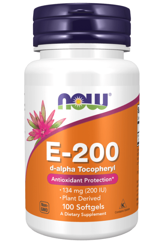 Now Foods, Vitamina E-200 D-Alfa Tocoferil (100 softgels)